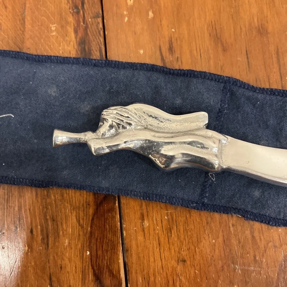 Mariposa Brilliance Aluminum Cheese Spreader Angel Trumpet Christmas Knife